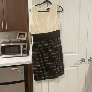 Black and white work or event dress
